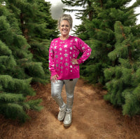 
              Foil Star Printed Sweater
            