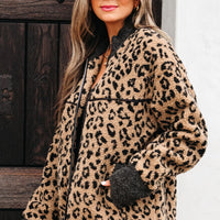 Cozy Fleece Leopard Print Jacket