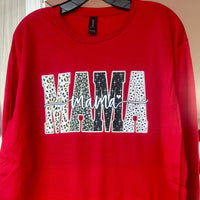 Mama Cherry Red Long Sleeve Tee
