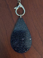 
              Glitter Acrylic Teardrop Pendant-Black
            