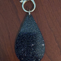 Glitter Acrylic Teardrop Pendant-Black