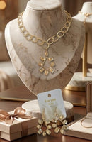 
              Gold Crystal Earrings or Necklace
            
