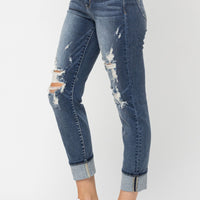 Judy Blue Cuffed Destroy Boyfriend Jeans