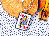 
              Queen of Hearts Silvertone Necklace
            