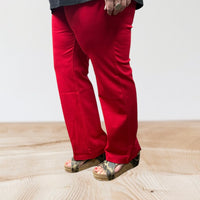 Magic Slim Straight Pants-Red