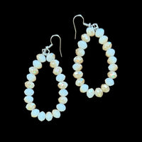 Crystal Beaded Earrings-Beige AB