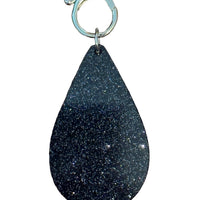 Glitter Acrylic Teardrop Pendant-Black