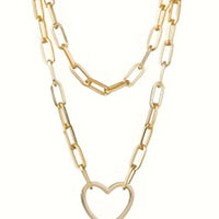 Golden Chunky Chain with Heart Pendant