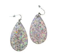 
              Glitter Acrylic Teardrop Earrings-AB
            