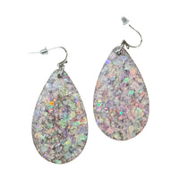 Glitter Acrylic Teardrop Earrings-AB