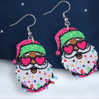 Pink Santa Earrings