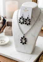
              Black Crystal Earrings or Necklace
            