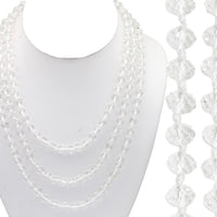60” Crystal Bead Necklace-Clear