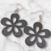 Black Floral Earrings