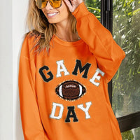 Game Day Letter Patches Sweatshirt