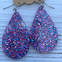 Glitter Acrylic Teardrop Earrings