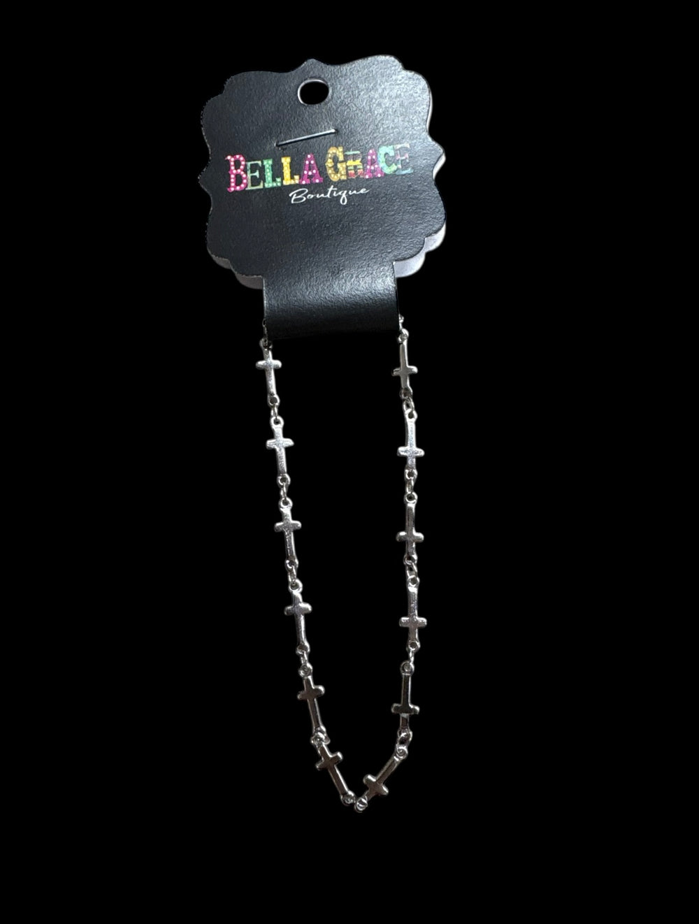 Silver Cross Chain Bracelet