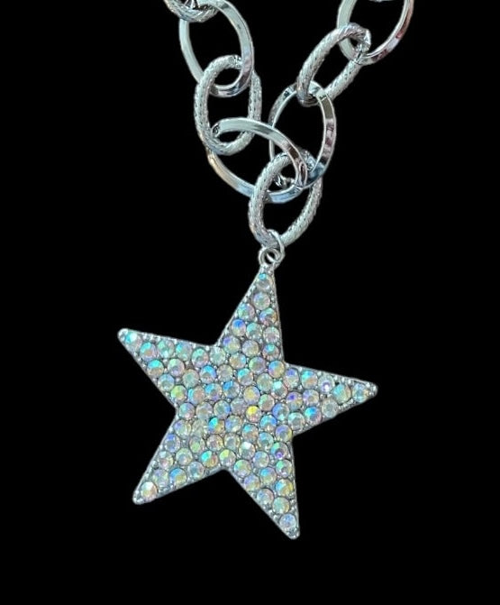 Rhinestone AB Star Necklace Set