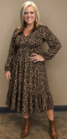 
              Animal Print Empire Silhouette Midi Dress
            