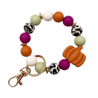 Pumpkin Bracelet Keychain-Rust