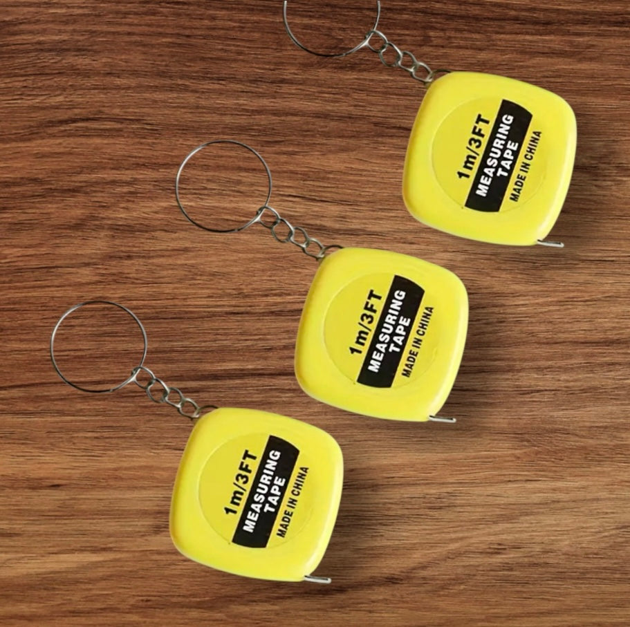 Keychain with Mini Retractable Tape Measure