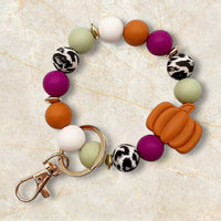 Pumpkin Bracelet Keychain-Rust