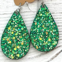 Glitter Acrylic Teardrop Earrings