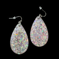 
              Glitter Acrylic Teardrop Earrings-AB
            