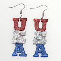 Glittery USA Earrings