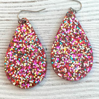 Glitter Acrylic Teardrop Earring