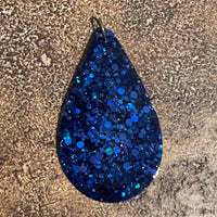 Royal Blue Glitter Acrylic Teardrop Pendant