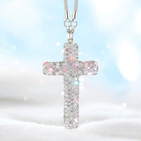 Rhinestone Cross Car Ornament