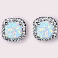 Opalescent Square Stud Earrings