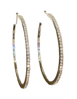 
              Rhinestone Hoop Earrings-Gold
            