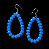 Crystal Beaded Earrings-Periwinkle