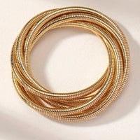 Layered Twist Spring Bracelet Set-Gold