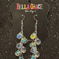 AB Crystal Beaded Chain Earrings