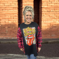 Retro Rolling Stones Oversized Flannel Overlay-XL