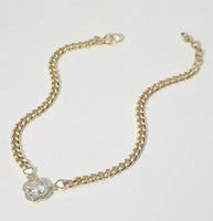 
              14k Gold Plated CZ Quatrefoil Chain Necklace
            