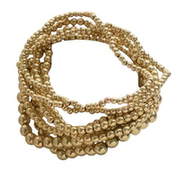 Gold Bead Stretch Bracelet Stack