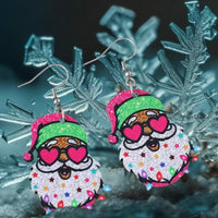 Pink Santa Earrings