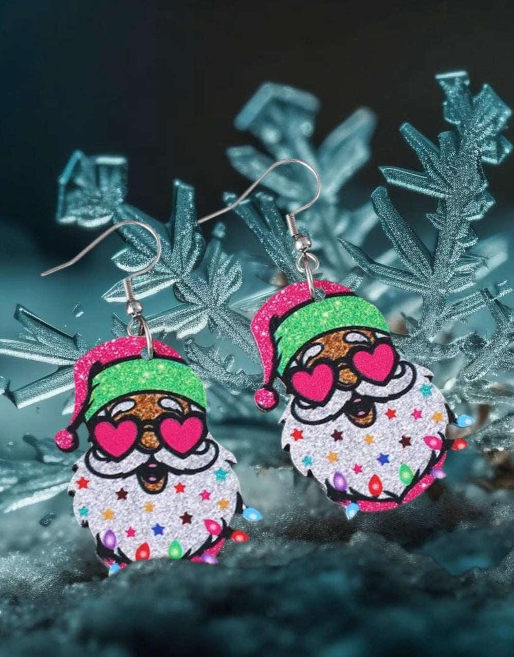 Pink Santa Earrings