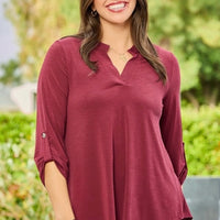 Lizzy Wine Tunic Top