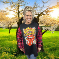 
              Retro Rolling Stones Oversized Flannel Overlay-XL
            