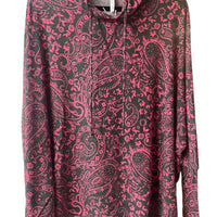 Charcoal & Pink Leopard Mix Hoodie