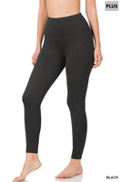 
              Brushed DTY Microfiber Leggings with Pockets-Black
            