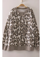 
              Gray Abstract Spot Crew Neck Sweatshirt
            