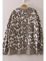 
              Gray Abstract Spot Crew Neck Sweatshirt
            