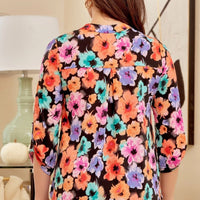 Lizzy Black Multi Floral Tunic Top