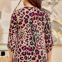 Lizzy Mocha Leopard Tunic Top